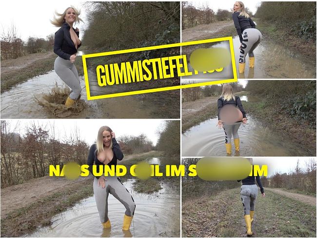 Lara CumKitten Porno Video: GUMMISTIEFEL pi** | Nass und geil im Schlamm