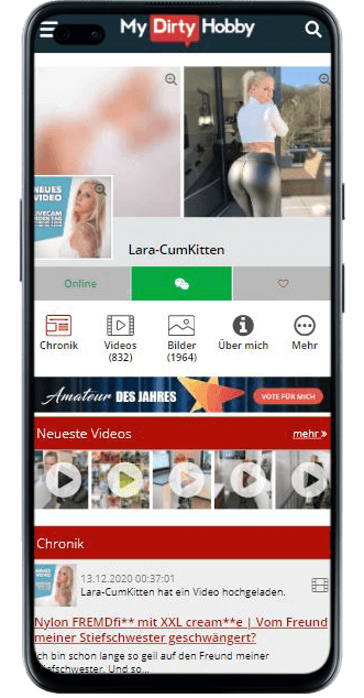 Lara CumKitten bei MyDirtyHobby