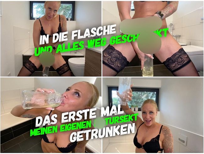 Lara CumKitten Porno Video: Mein erstes Mal den eigenen NS getrunken | In die Flasche gepi**t und alles weg geschl**kt